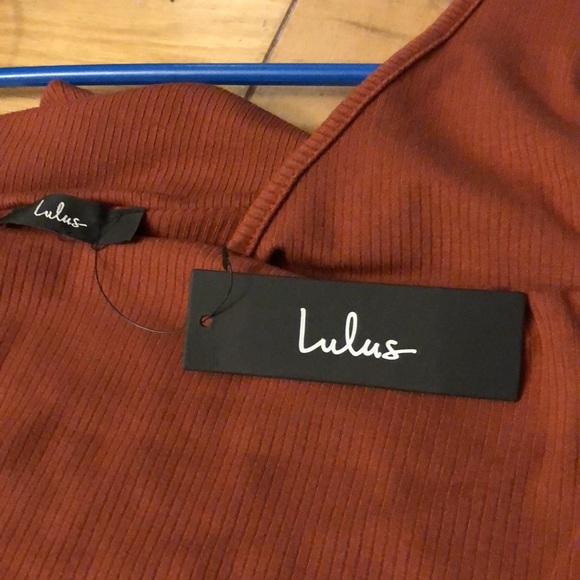 NWT Lulus My Charming Ways Rust Orange Ribbed One Shoulder Bodysuit - Picture 8 of 9